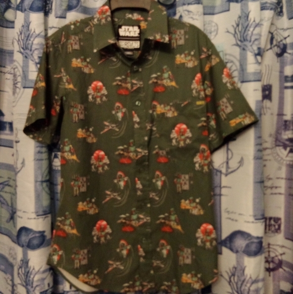 RSVLTS Star Wars "A Bounty A Day" Men's X-Small Shirt Boba Fett Mandalorian NWOT - Picture 2 of 5